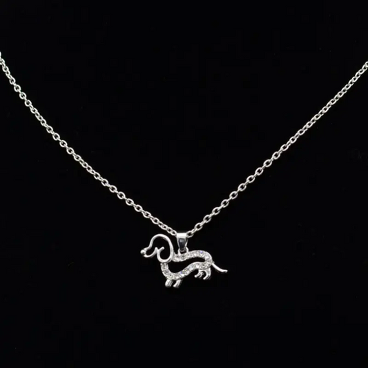 Sterling Silver Dachshund Sterling Silver Pendant Dazzling Pendant Necklace - Cubic Zirconia (Copy)